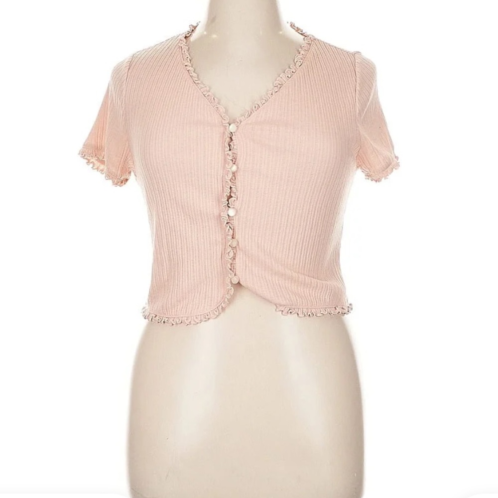 Levi’s- Pink Ribbed Button Up